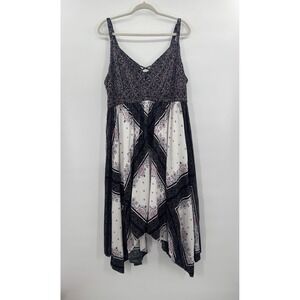 Torrid Womens Dress Midi Challis 2 2X 18 20 Kerchief Asymmetrical Floral Boho